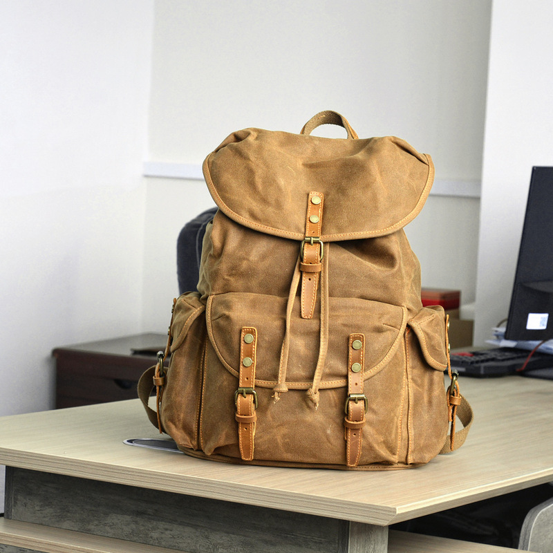 레트로 소프트 왁스 캔버스 대용량 학생용 백팩, 스쿨백 - Canvas Backpack Casual 리뷰 및 가격